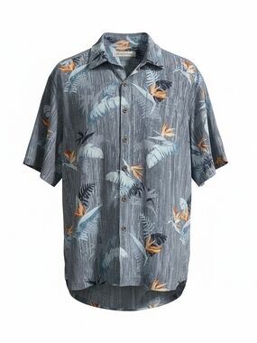 Tommy Bahama Blue Tropical Short-Sleeve Button-Down Shirt